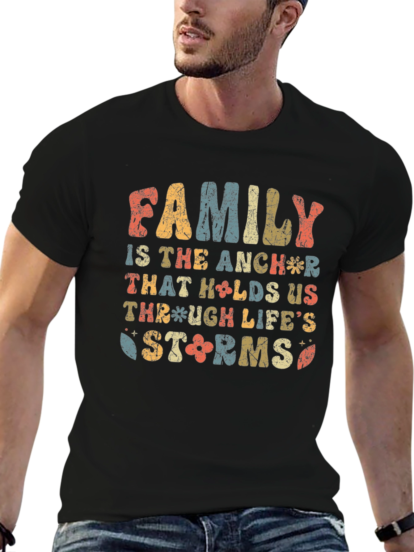 Family Anchor Retro Graphic T-Shirt