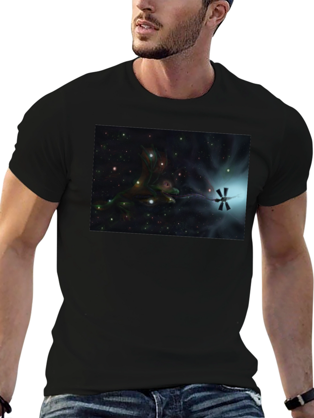 Cosmic Dragon Black T-Shirt