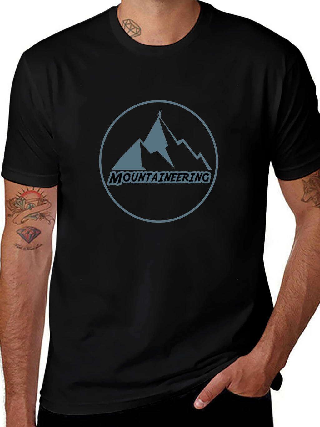 Mountaineering Graphic T-Shirt - Black Cotton Tee