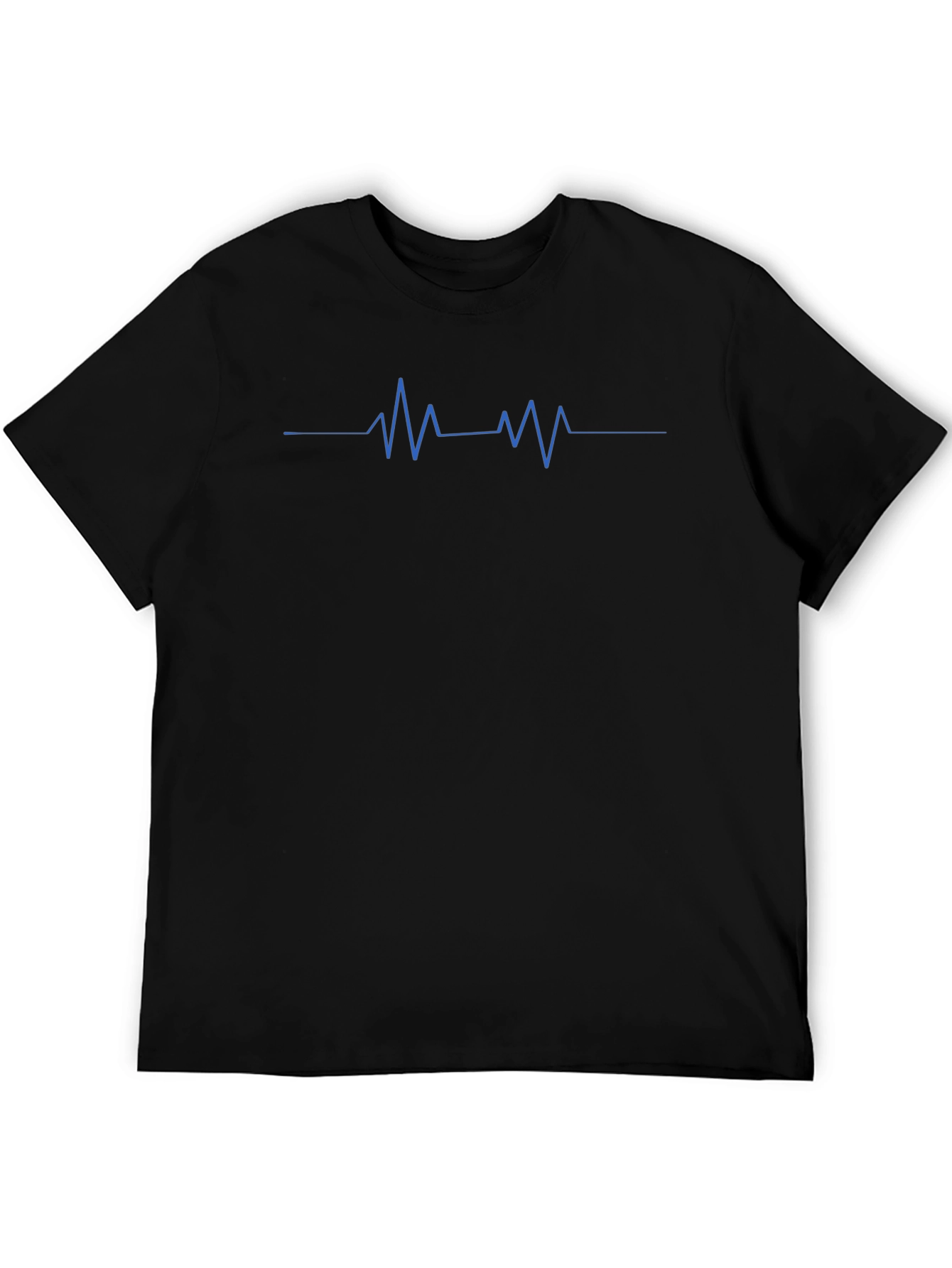 Heartbeat Line Graphic T-Shirt - Black