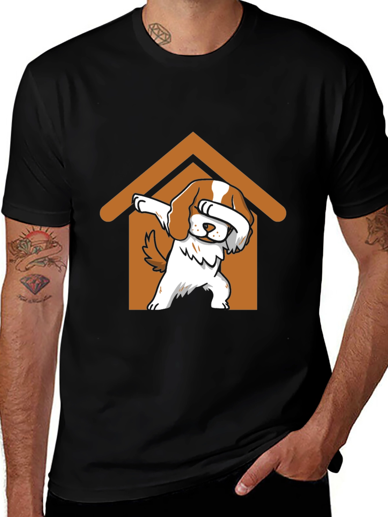 Dog Dabbing in House T-Shirt - Cute Pet Lover Gift