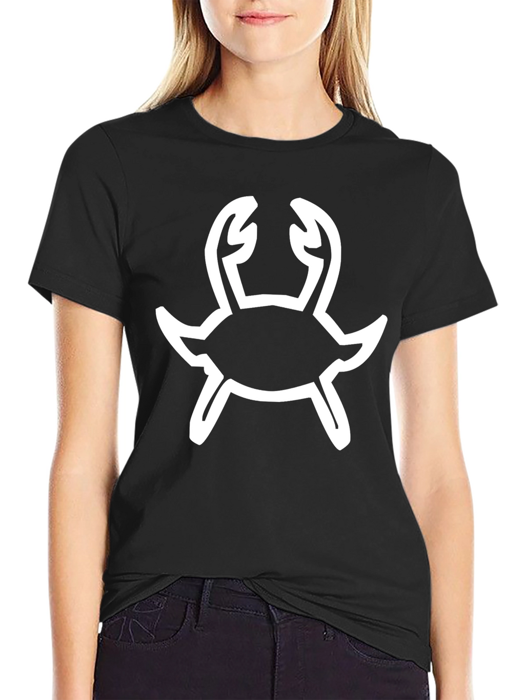 Crab Graphic Tee - Black Cotton T-Shirt