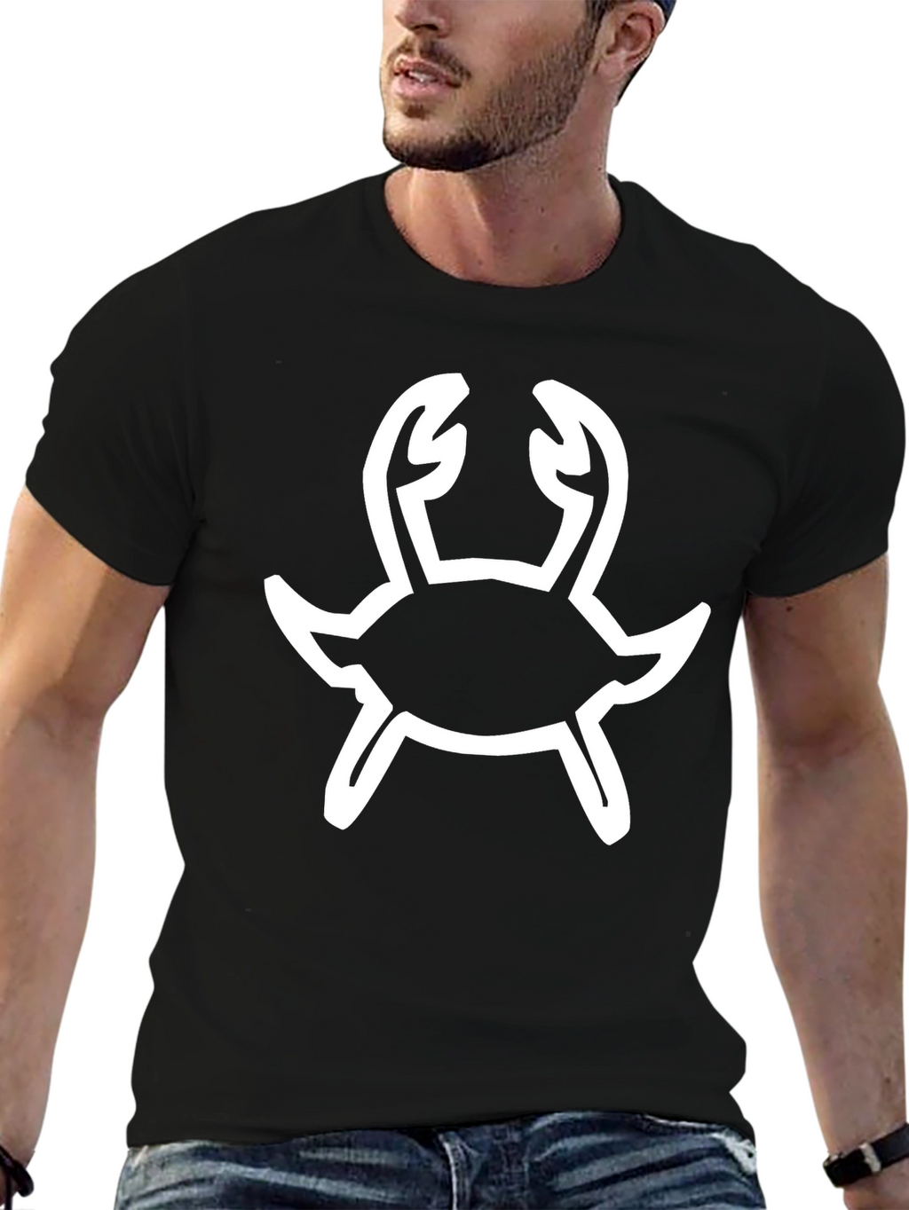 Crab Graphic Tee - Black Cotton T-Shirt