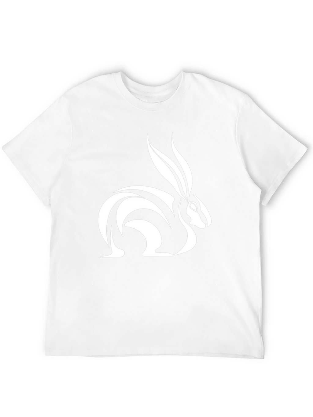 Rabbit Graphic Tee - Sleek Black Cotton T-Shirt