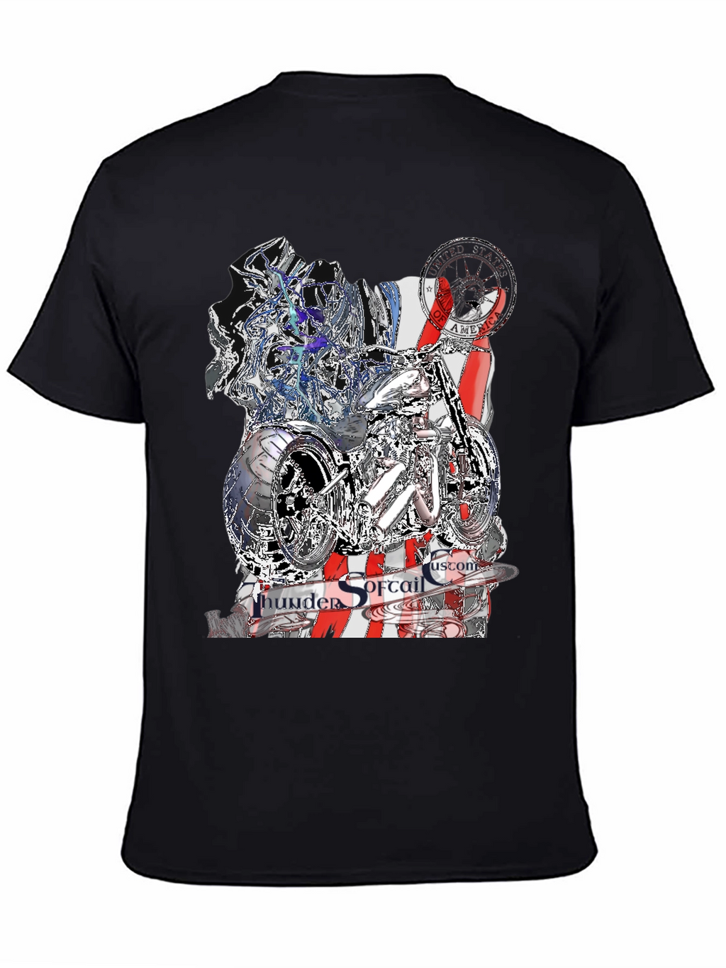 Thunder Softail Custom Black Graphic Tee