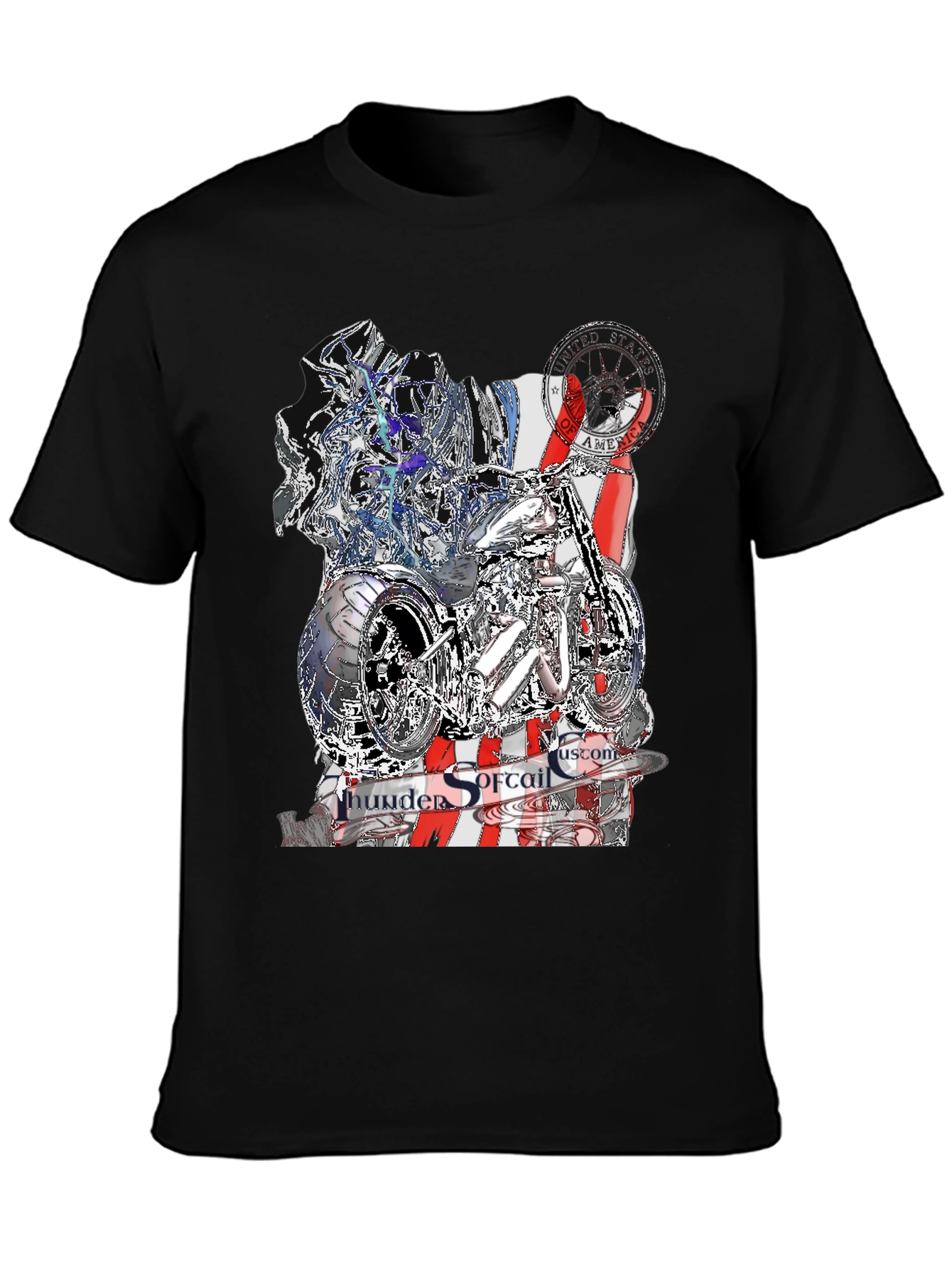 Thunder Softail Custom Black Graphic Tee