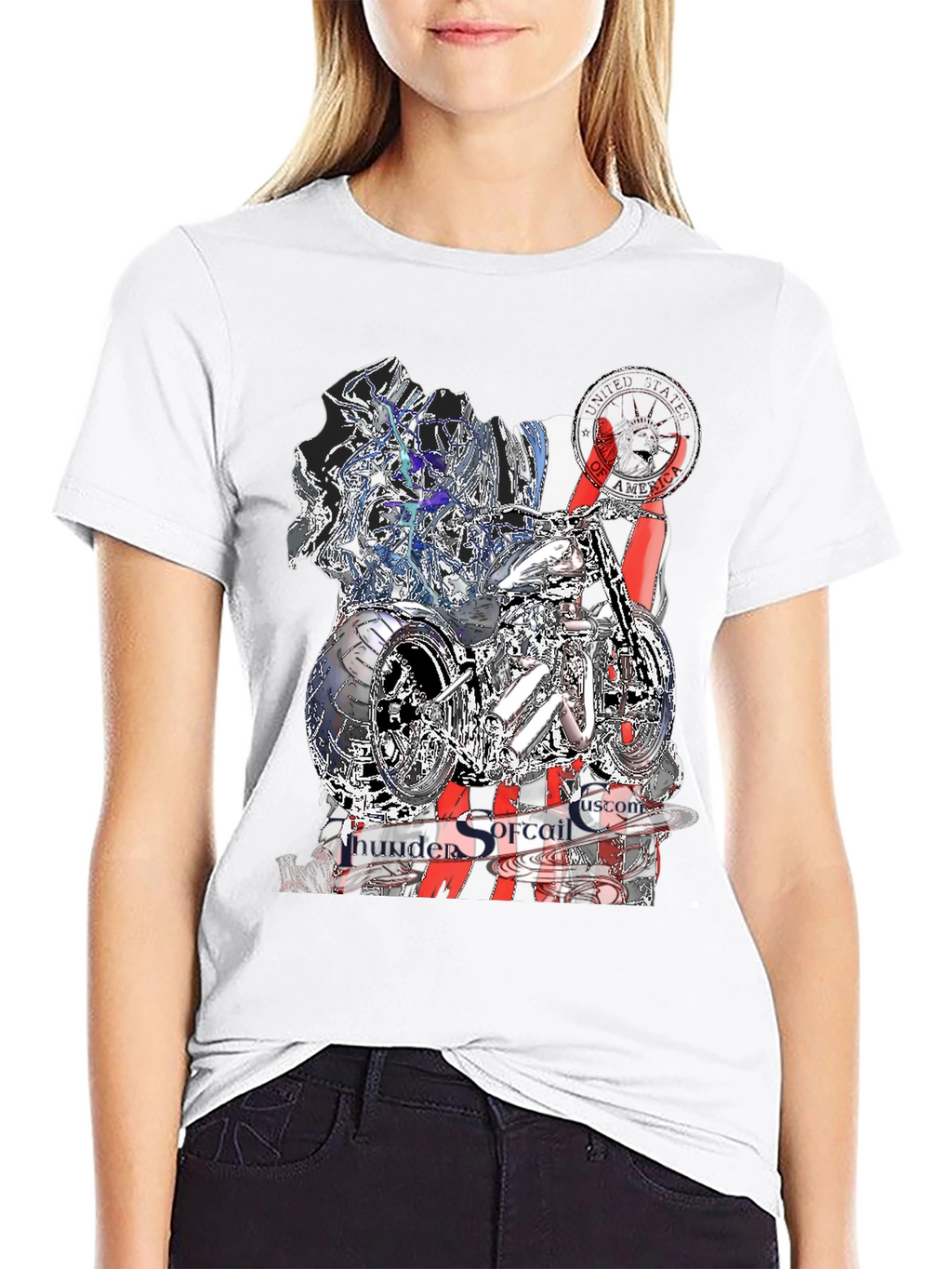 Thunder Softail Custom Black Graphic Tee