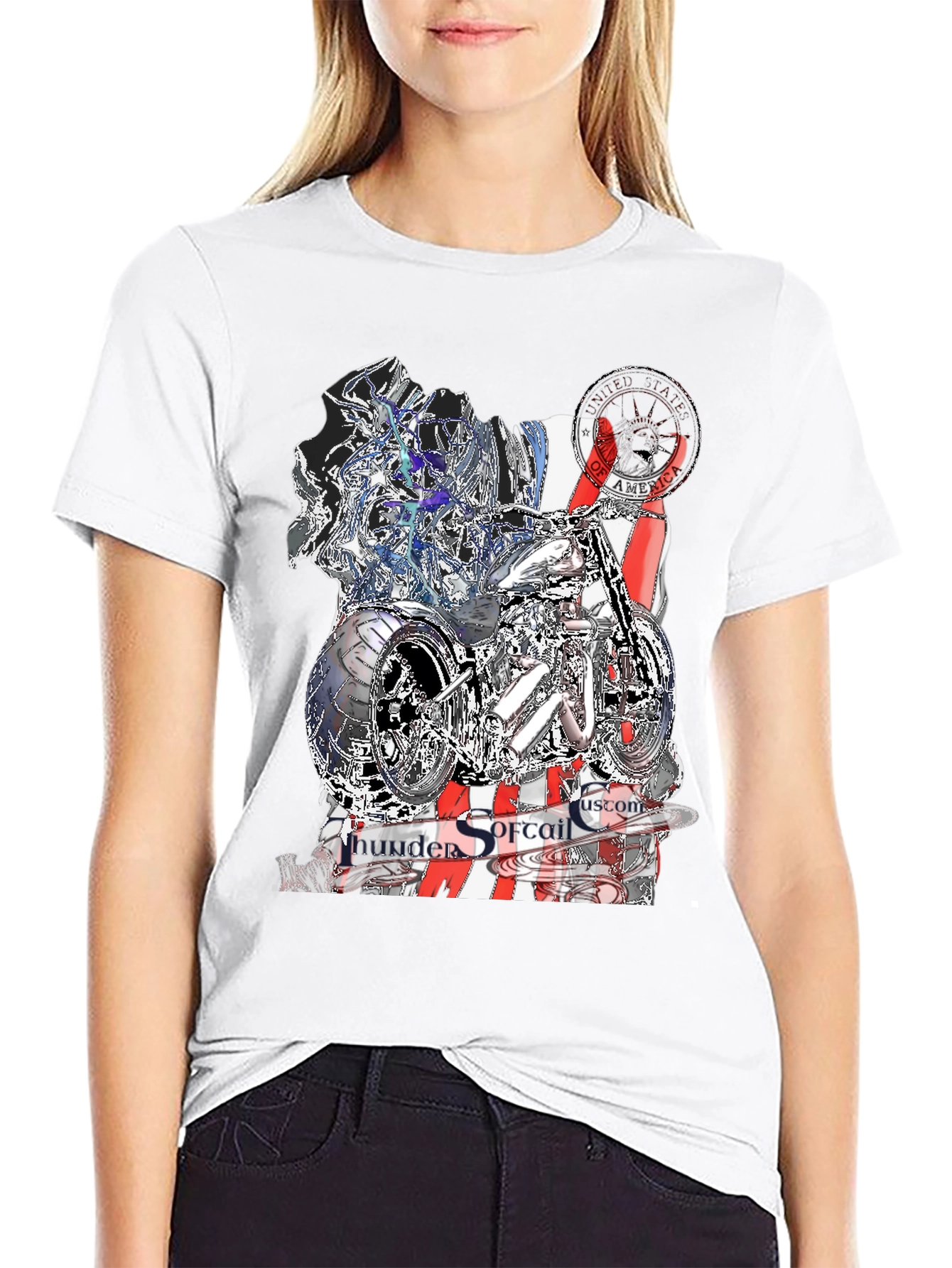 Thunder Softail Custom Black Graphic Tee