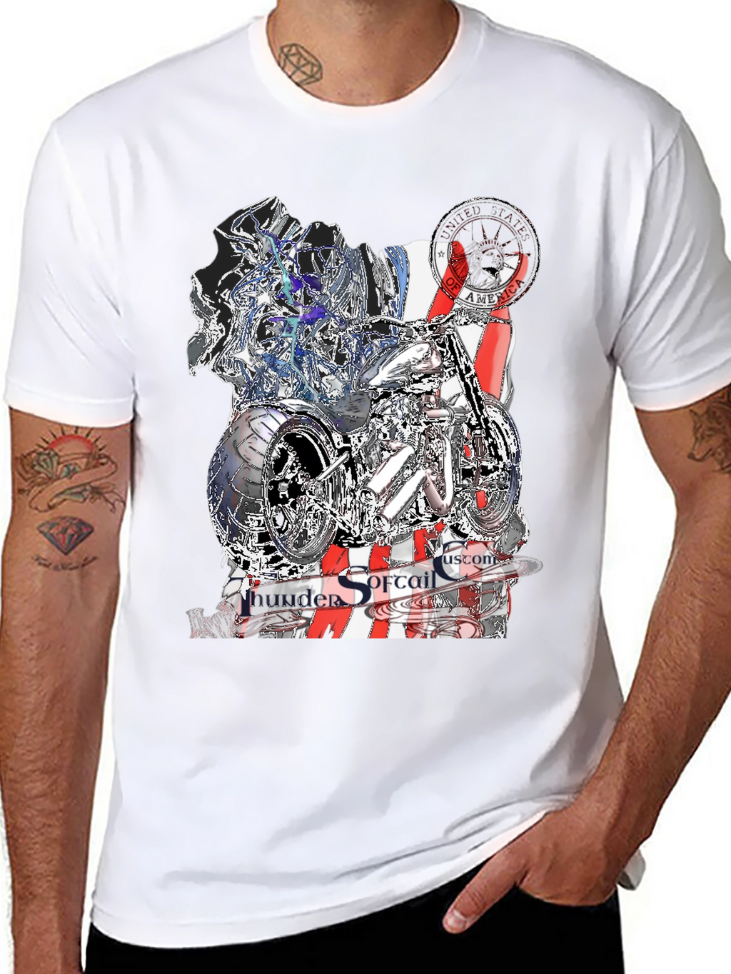 Thunder Softail Custom Black Graphic Tee