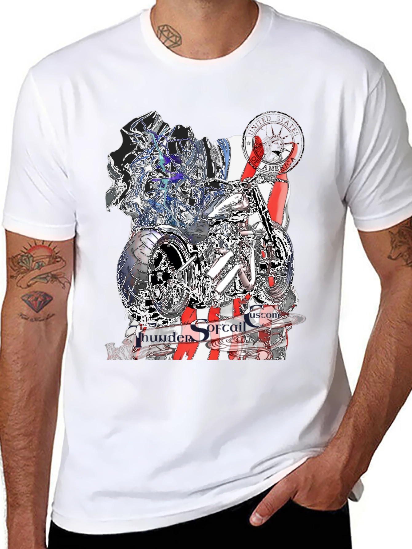 Thunder Softail Custom Black Graphic Tee