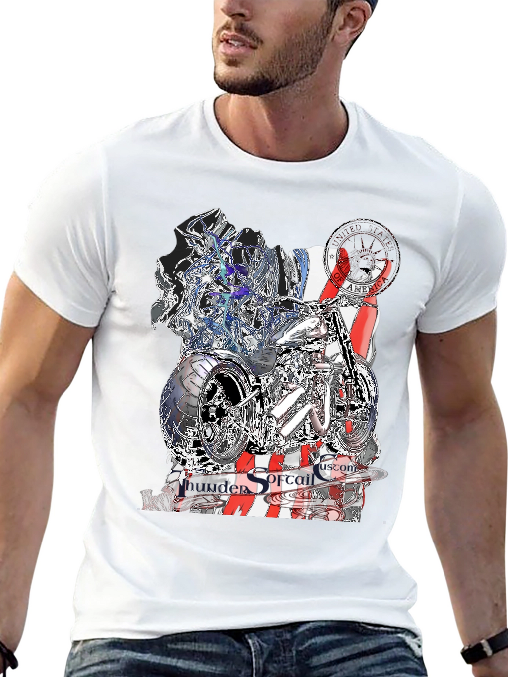 Thunder Softail Custom Black Graphic Tee