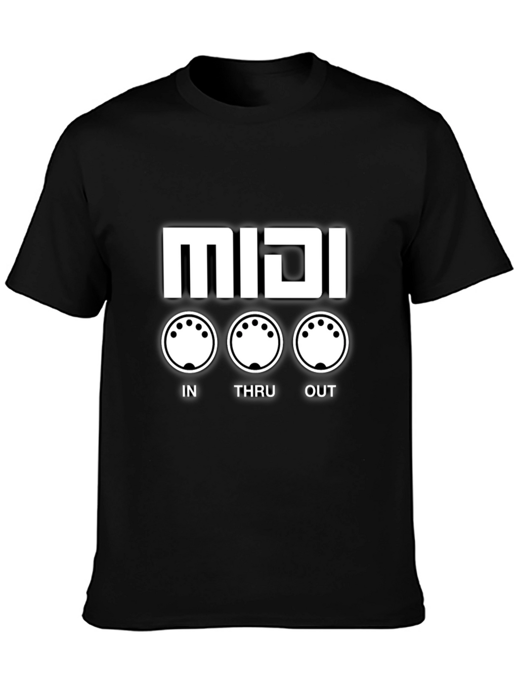 MIDI In Thru Out Black T-Shirt