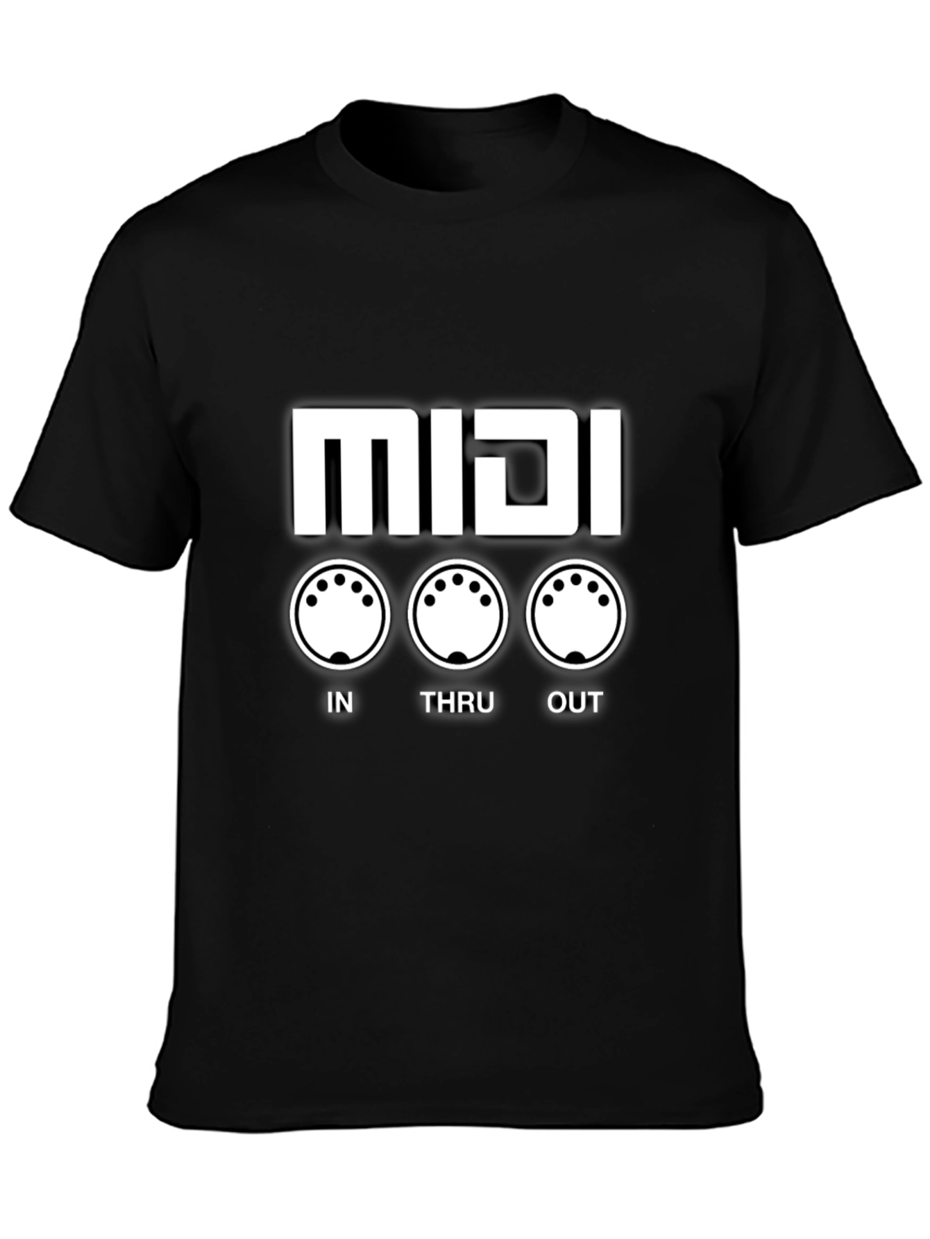 MIDI In Thru Out Black T-Shirt