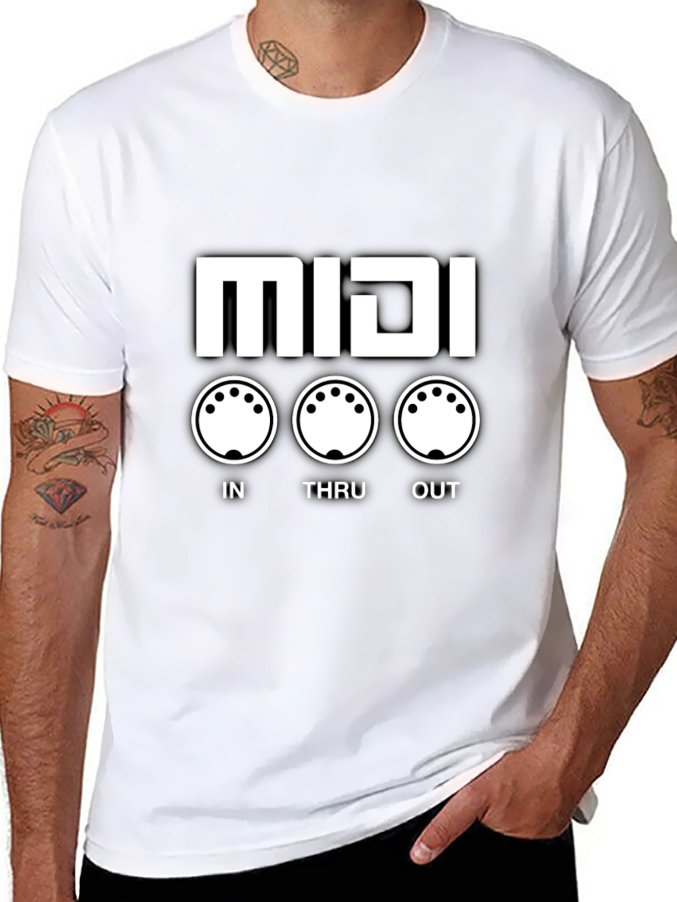 MIDI In Thru Out Black T-Shirt