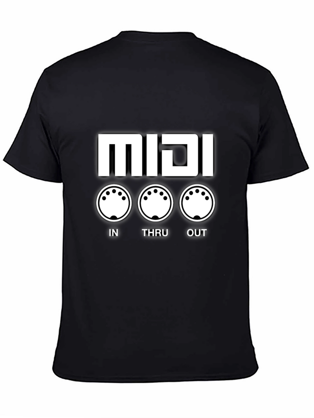 MIDI In Thru Out Black T-Shirt