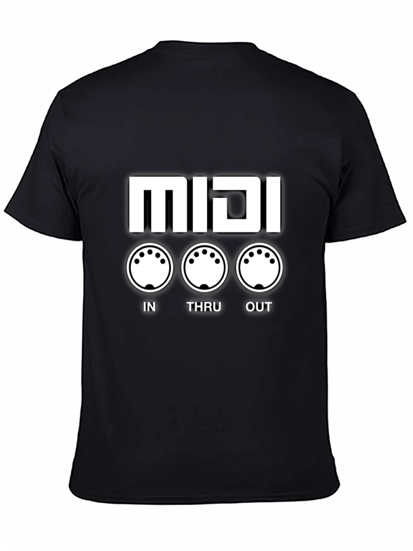 MIDI In Thru Out Black T-Shirt