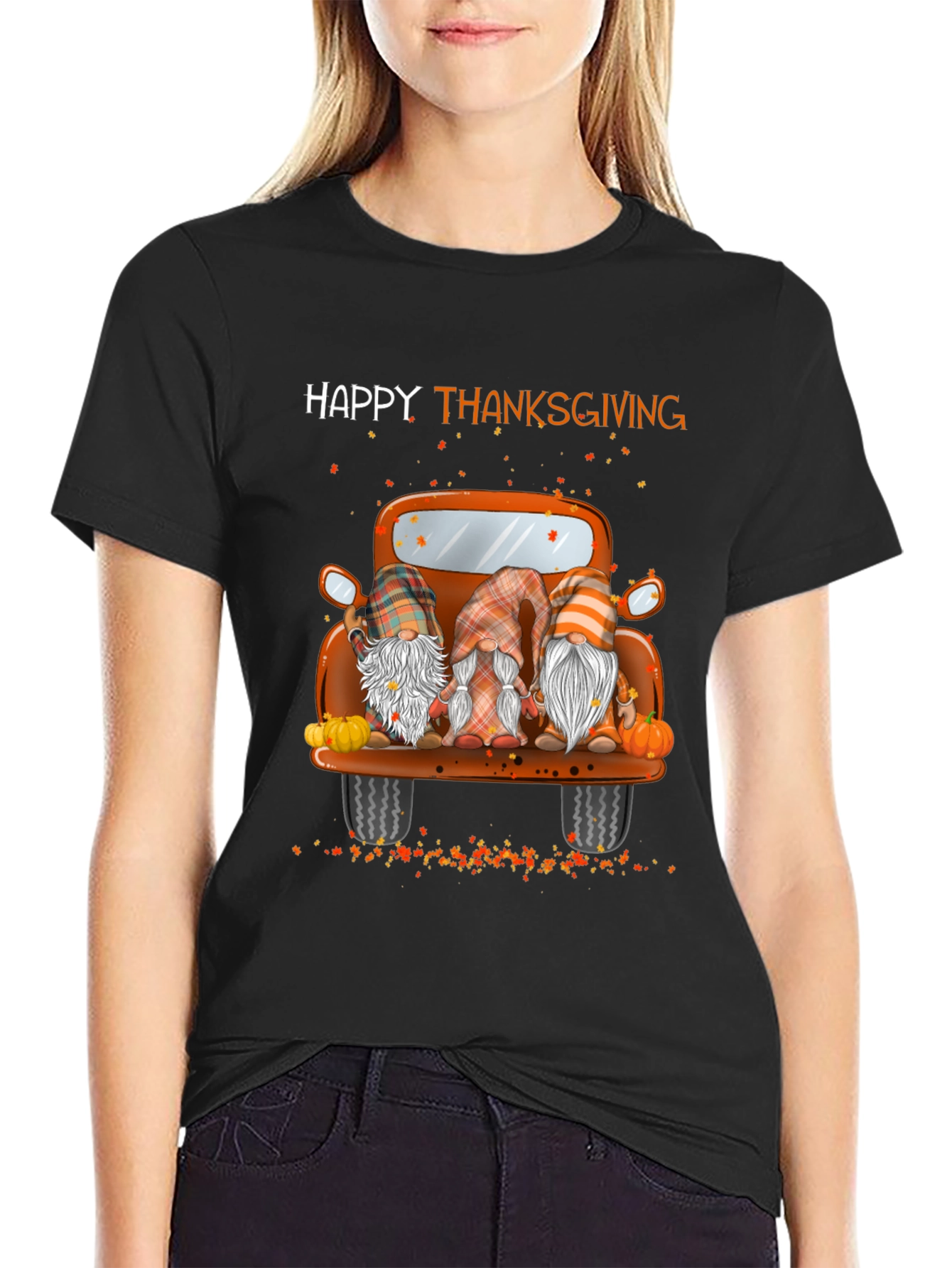 Happy Thanksgiving Truck Gnomes Graphic Tee