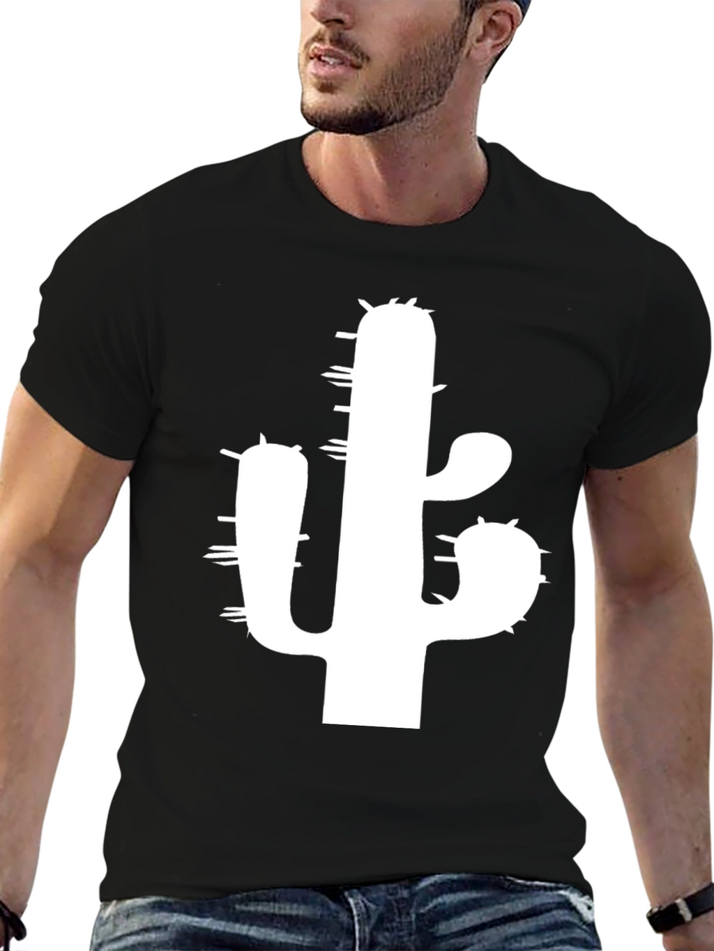 Cactus Graphic T-Shirt - Black Cotton Tee