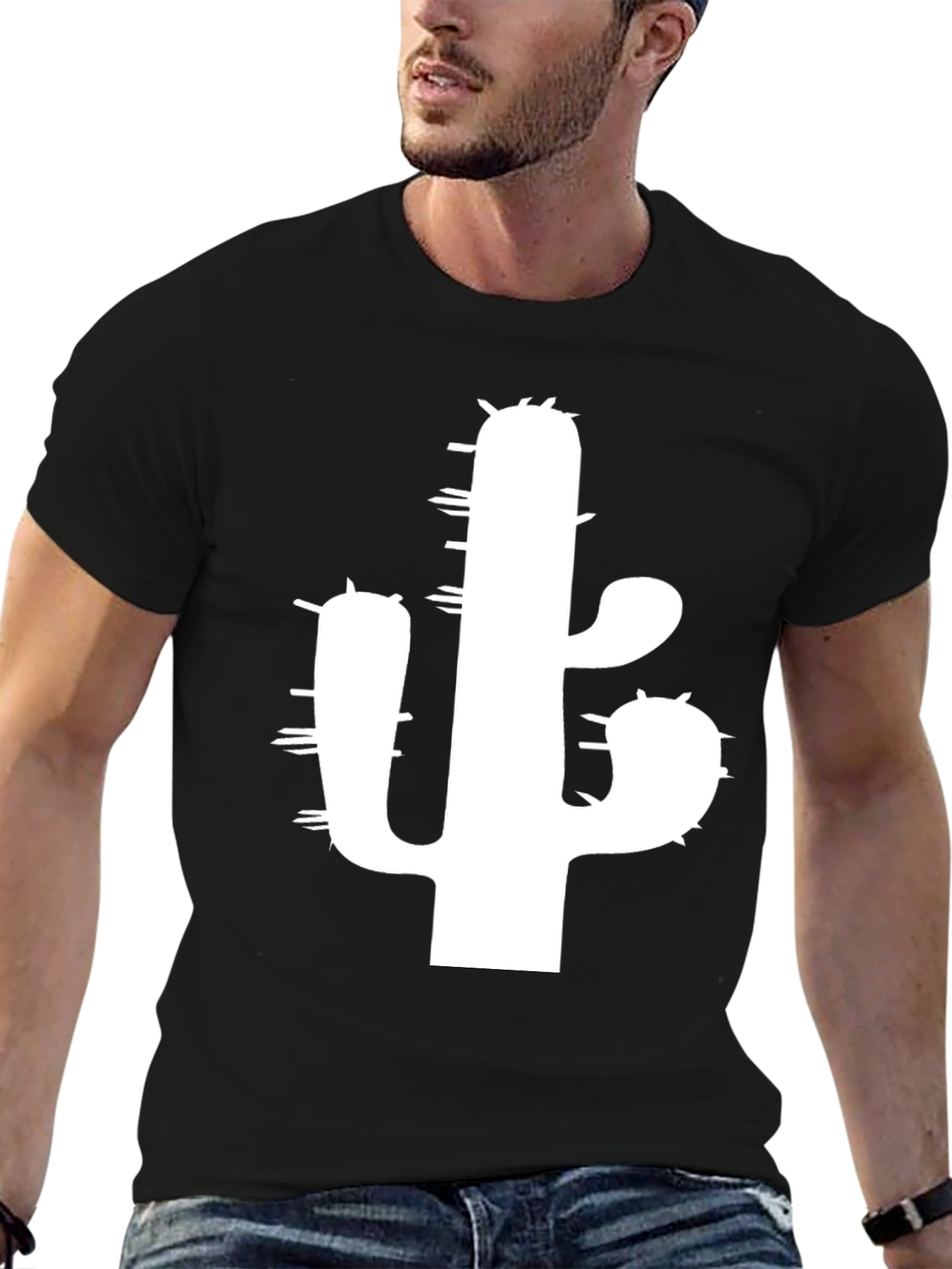 Cactus Graphic T-Shirt - Black Cotton Tee