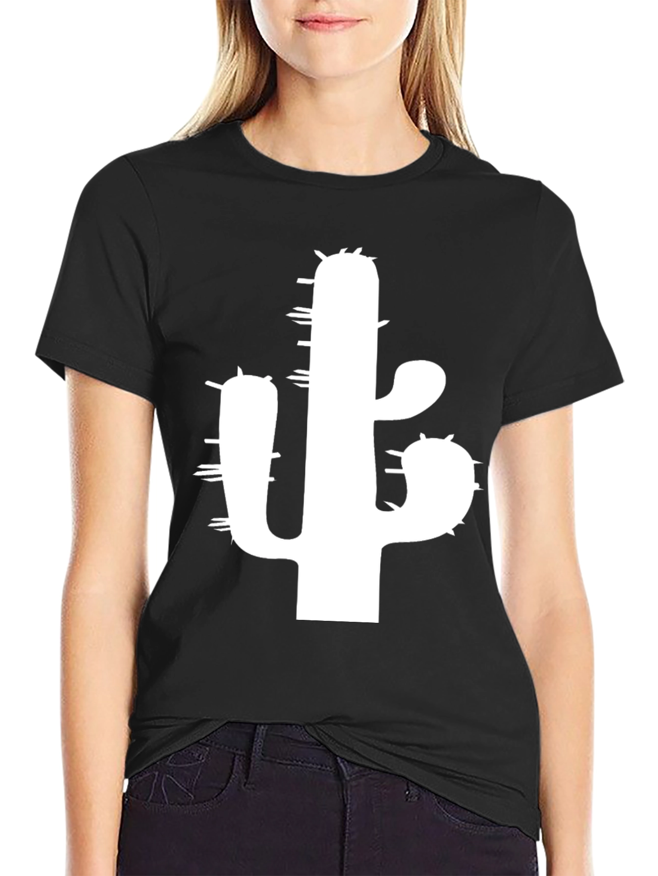 Cactus Graphic T-Shirt - Black Cotton Tee