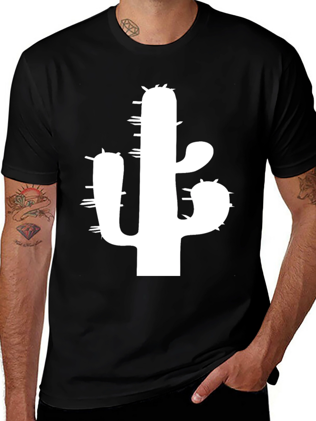 Cactus Graphic T-Shirt - Black Cotton Tee