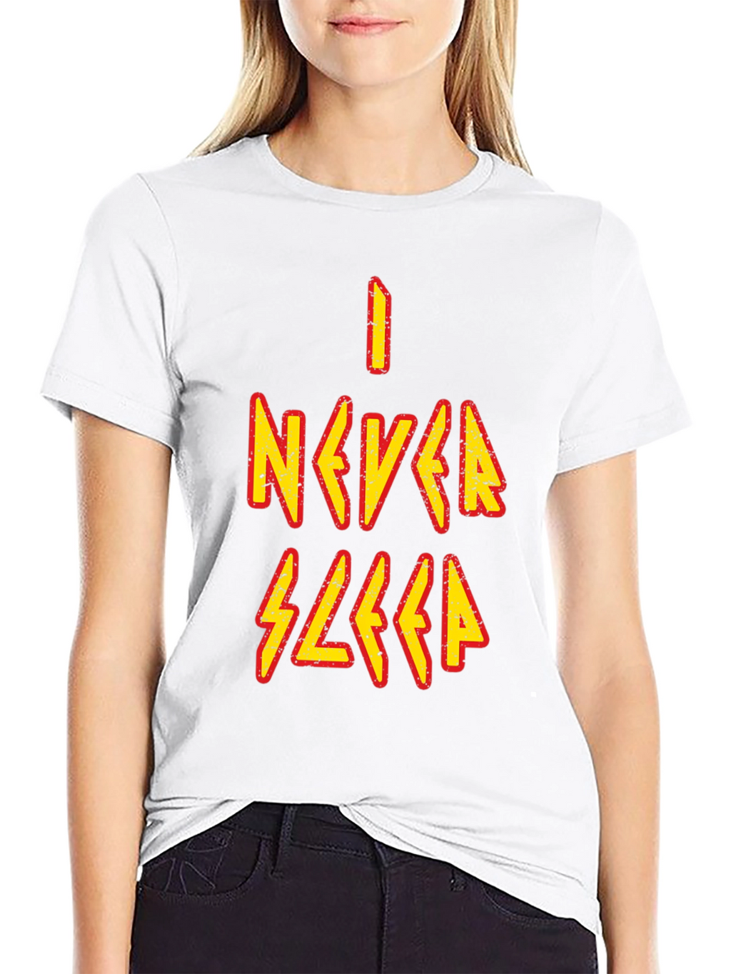 I Never Sleep Graphic Tee - Black Cotton T-Shirt