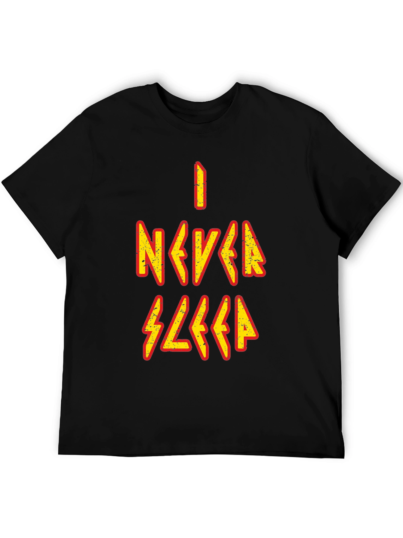 I Never Sleep Graphic Tee - Black Cotton T-Shirt
