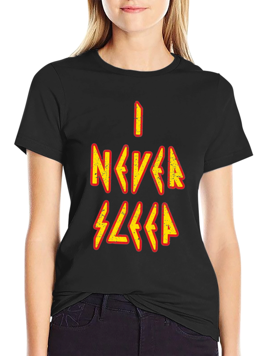 I Never Sleep Graphic Tee - Black Cotton T-Shirt