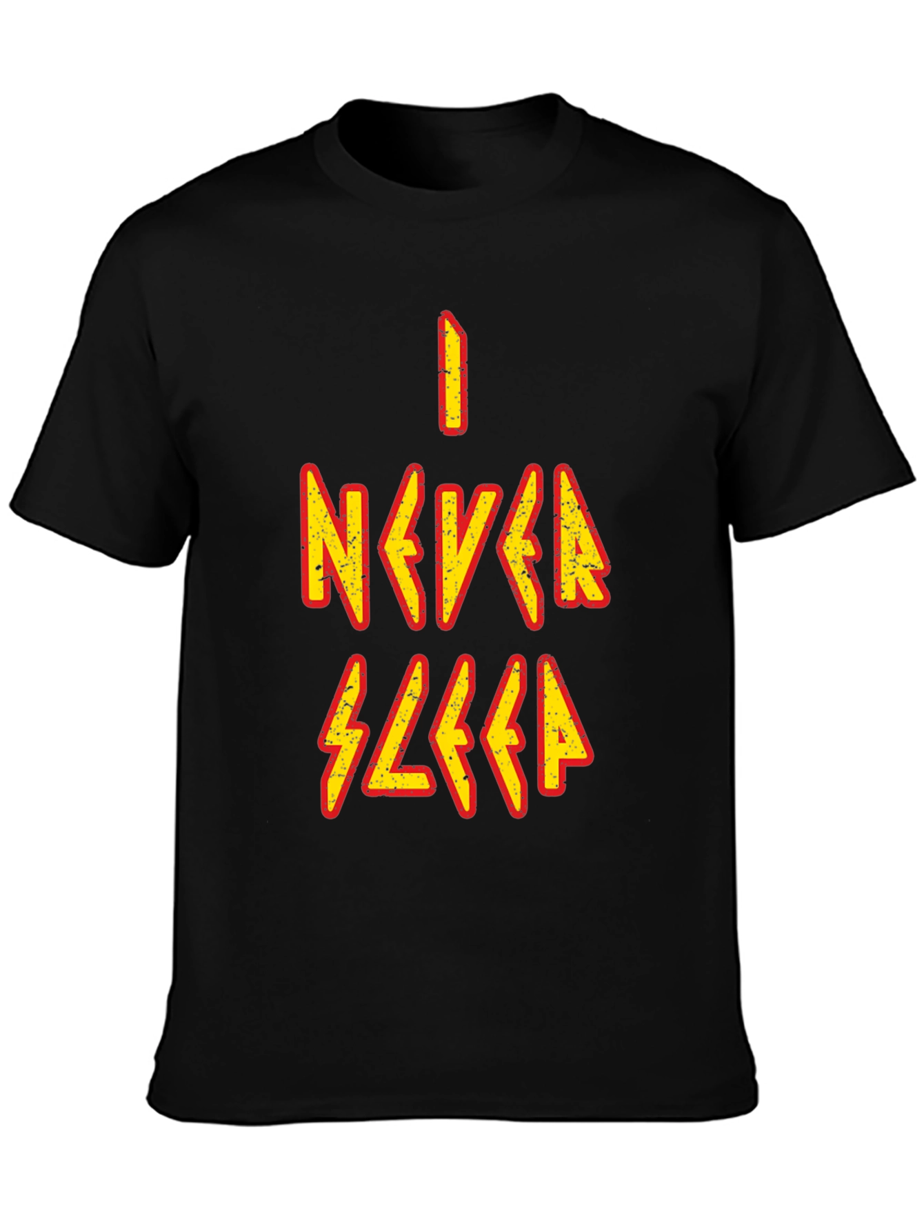 I Never Sleep Graphic Tee - Black Cotton T-Shirt