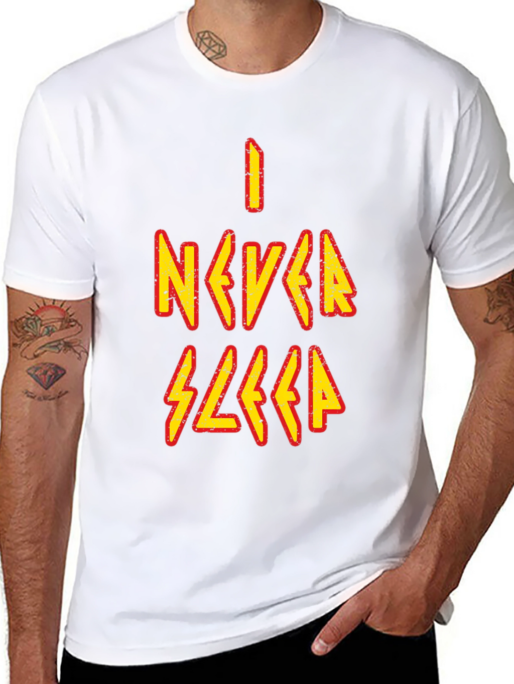 I Never Sleep Graphic Tee - Black Cotton T-Shirt