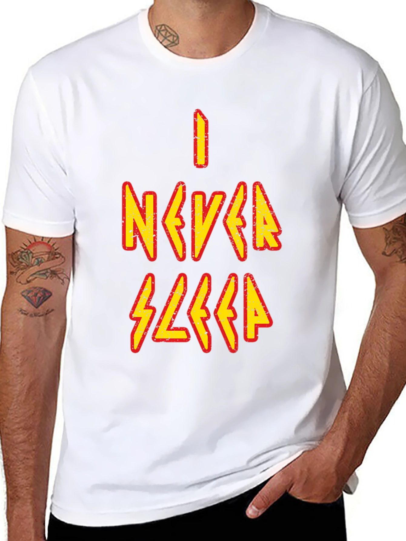 I Never Sleep Graphic Tee - Black Cotton T-Shirt