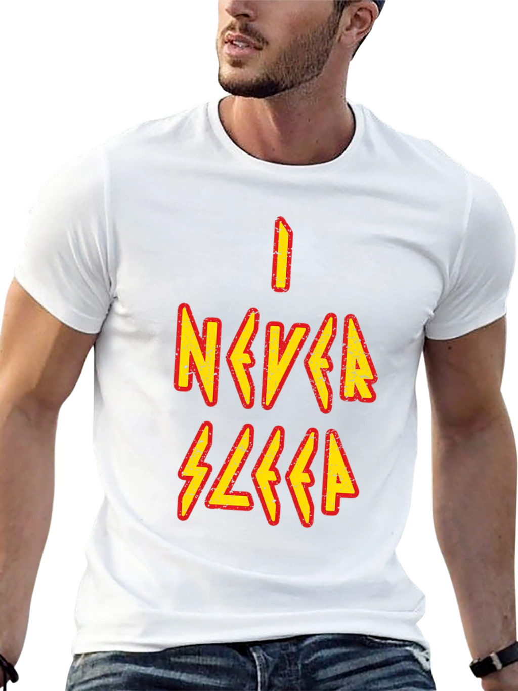 I Never Sleep Graphic Tee - Black Cotton T-Shirt