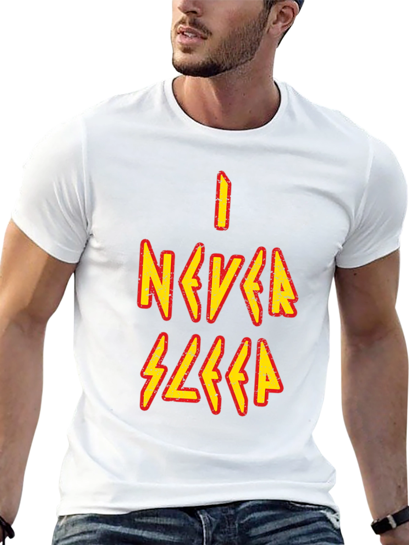 I Never Sleep Graphic Tee - Black Cotton T-Shirt