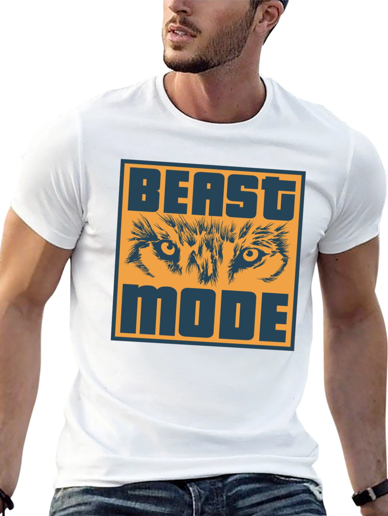 Beast Mode Graphic Tee - Wolf Eyes Design