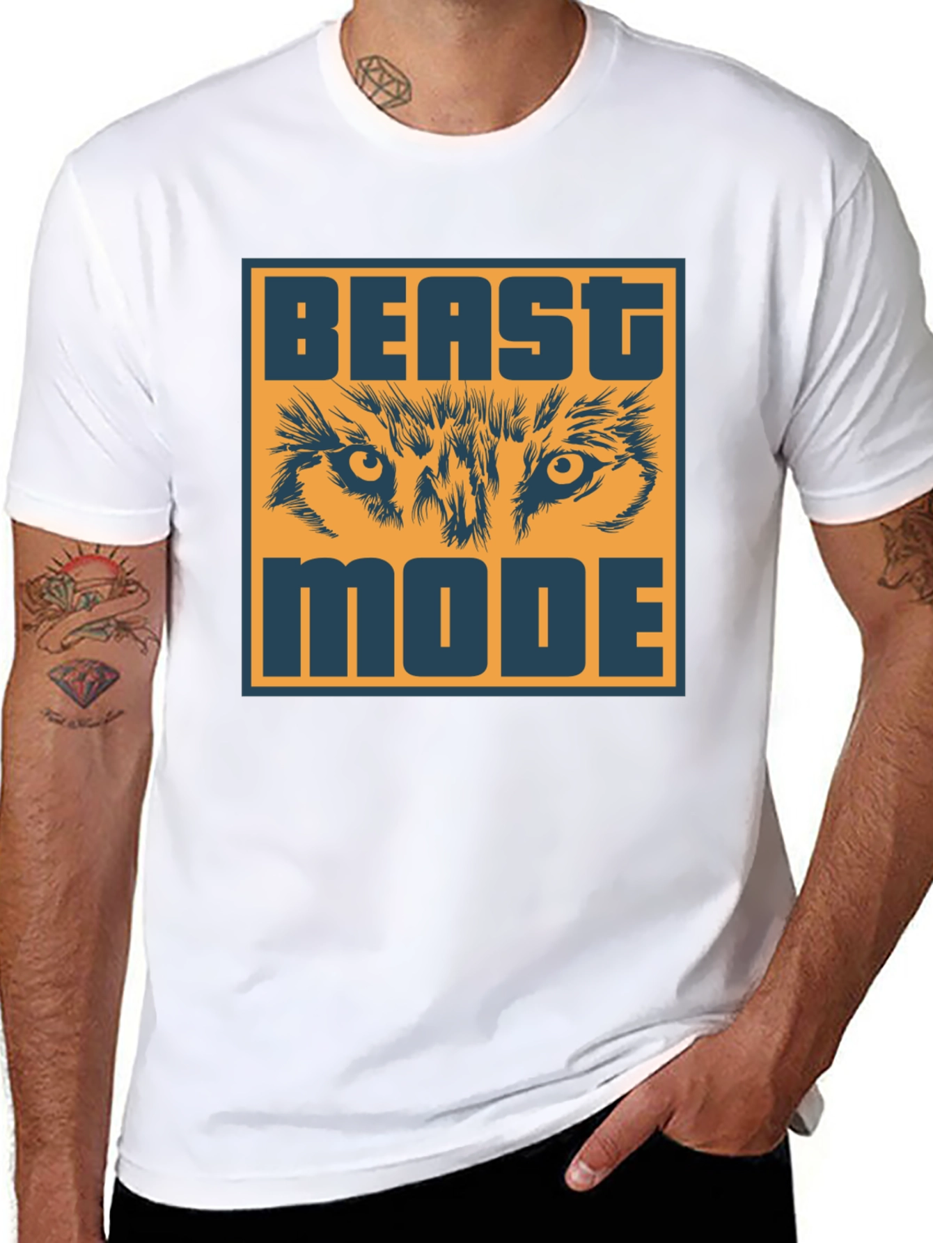 Beast Mode Graphic Tee - Wolf Eyes Design