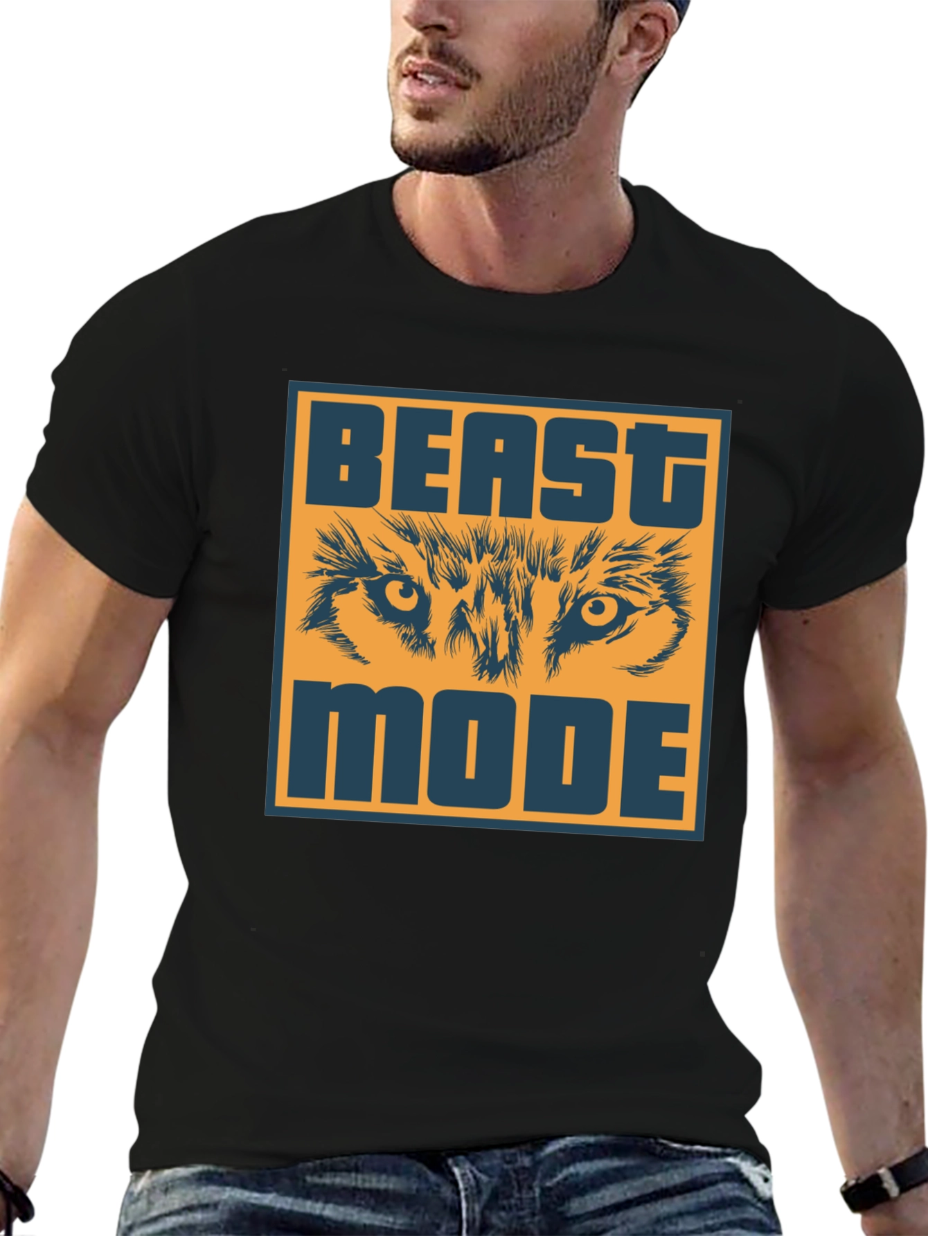Beast Mode Graphic Tee - Wolf Eyes Design