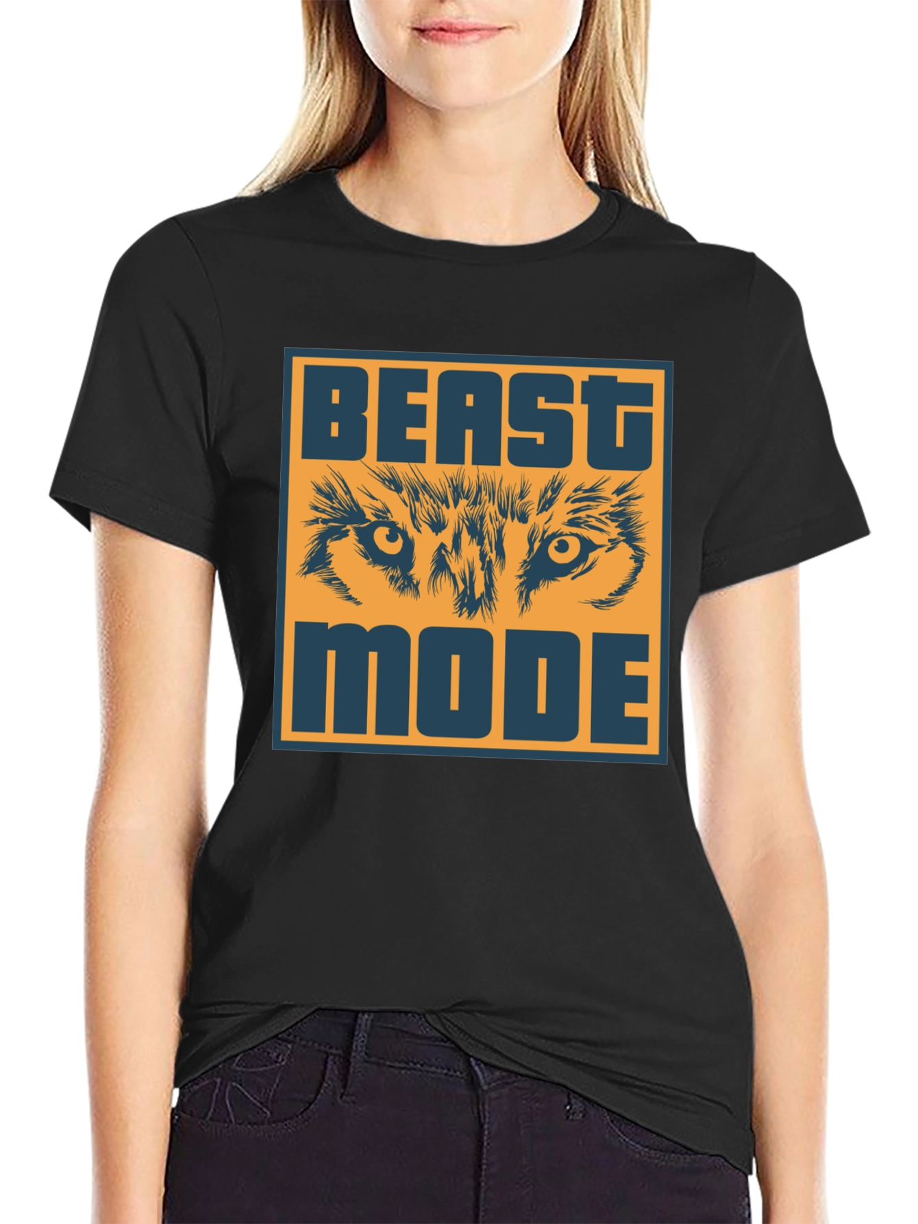 Beast Mode Graphic Tee - Wolf Eyes Design