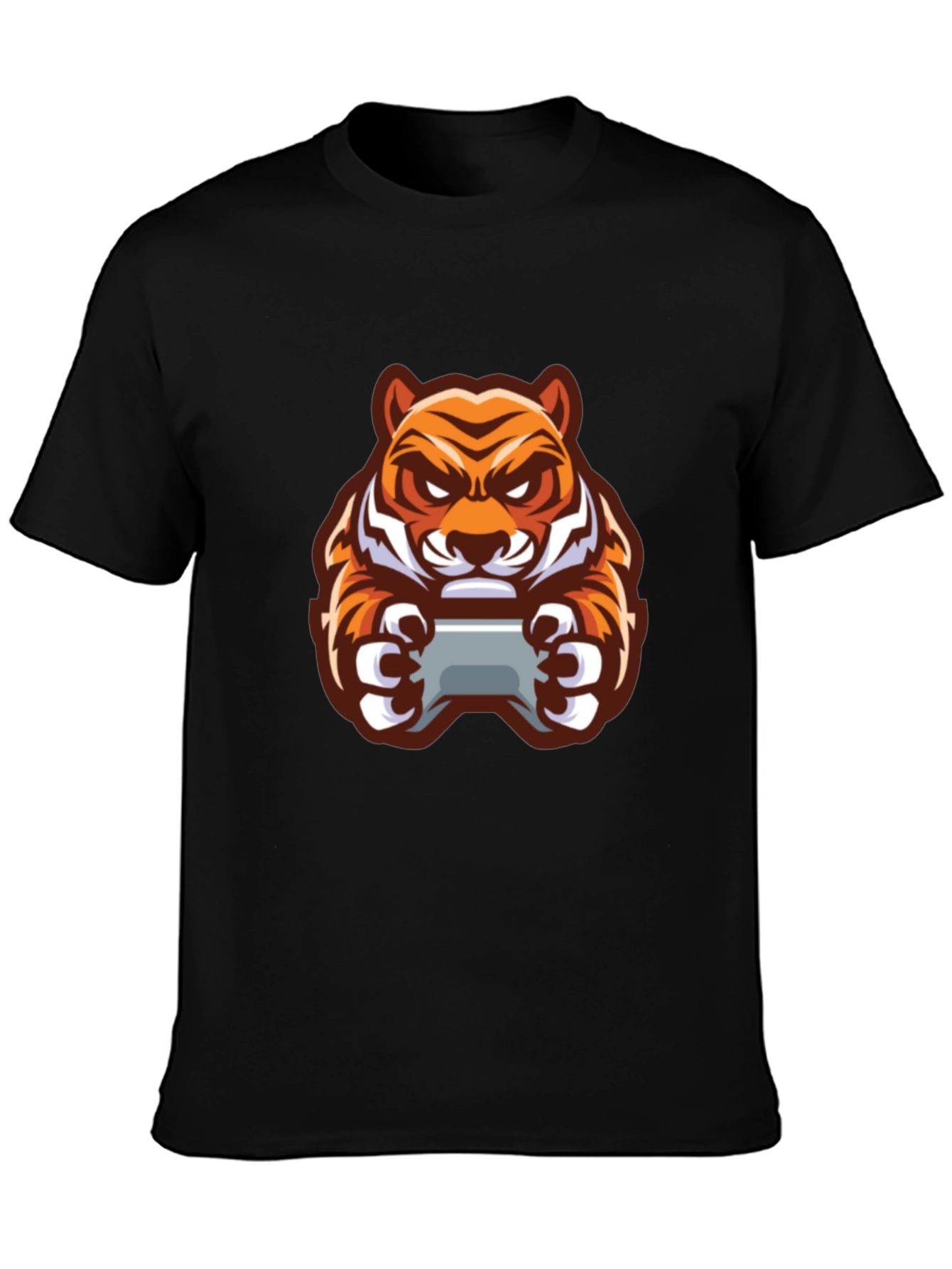 Gaming Tiger Graphic T-Shirt - Black