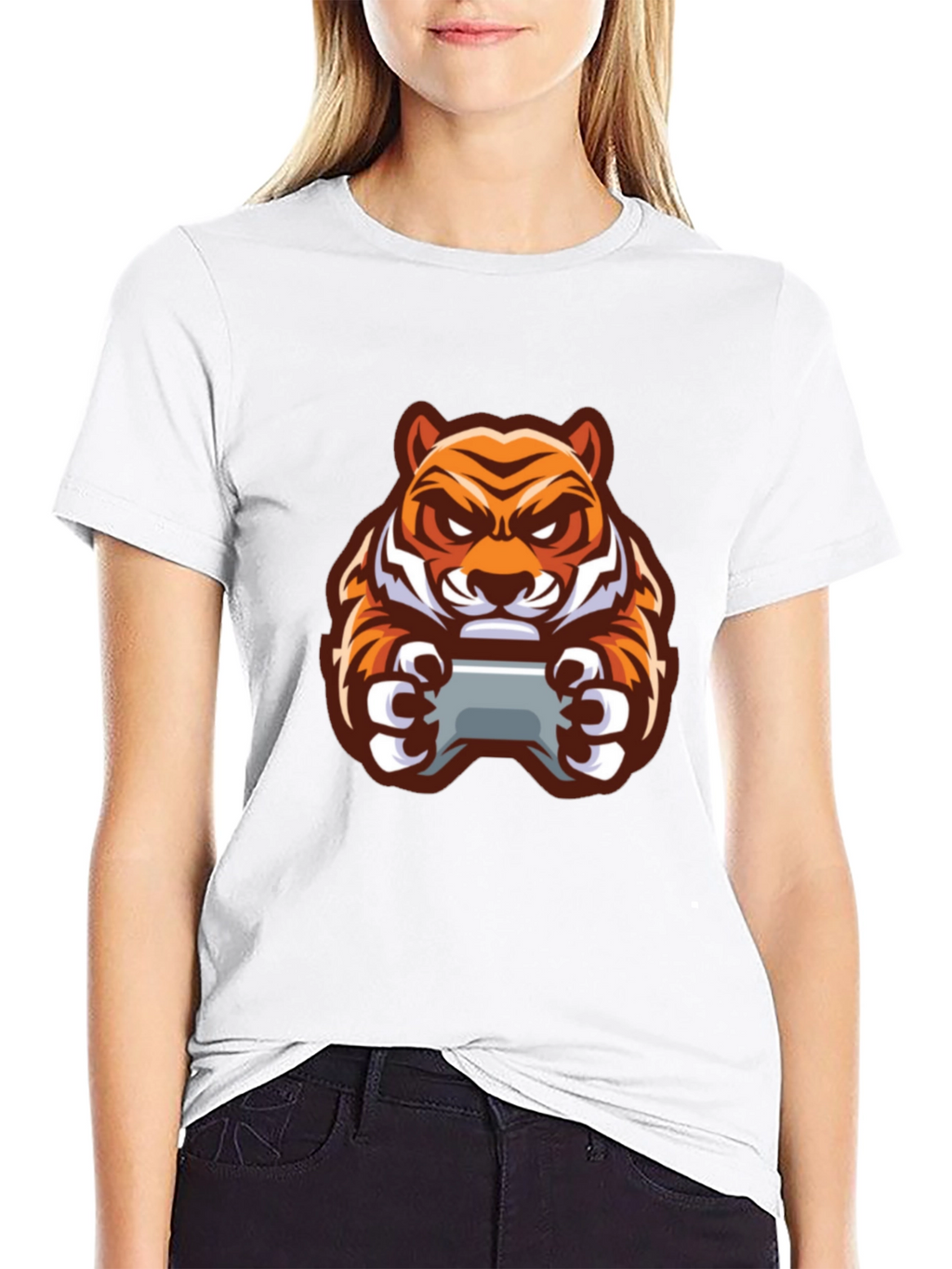 Gaming Tiger Graphic T-Shirt - Black