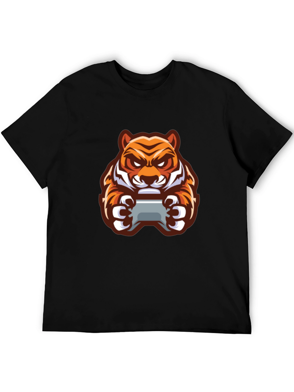 Gaming Tiger Graphic T-Shirt - Black