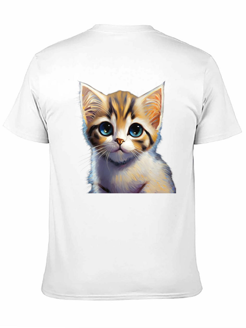 Cute Kitten Graphic Print Black T-Shirt