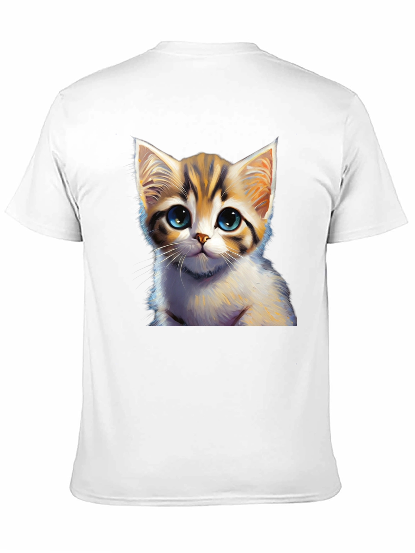 Cute Kitten Graphic Print Black T-Shirt