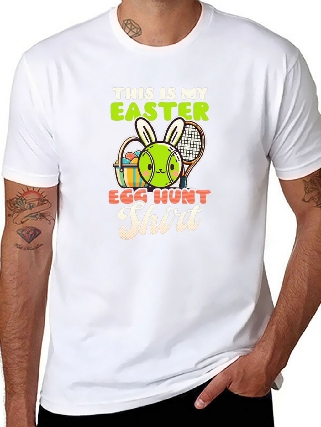 Easter Egg Hunt Shirt - Tennis Bunny