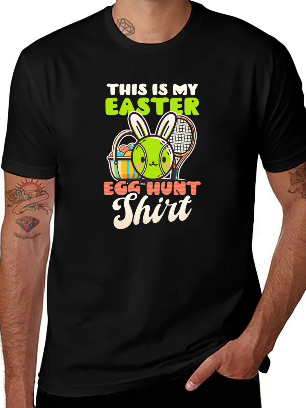 Easter Egg Hunt Shirt - Tennis Bunny