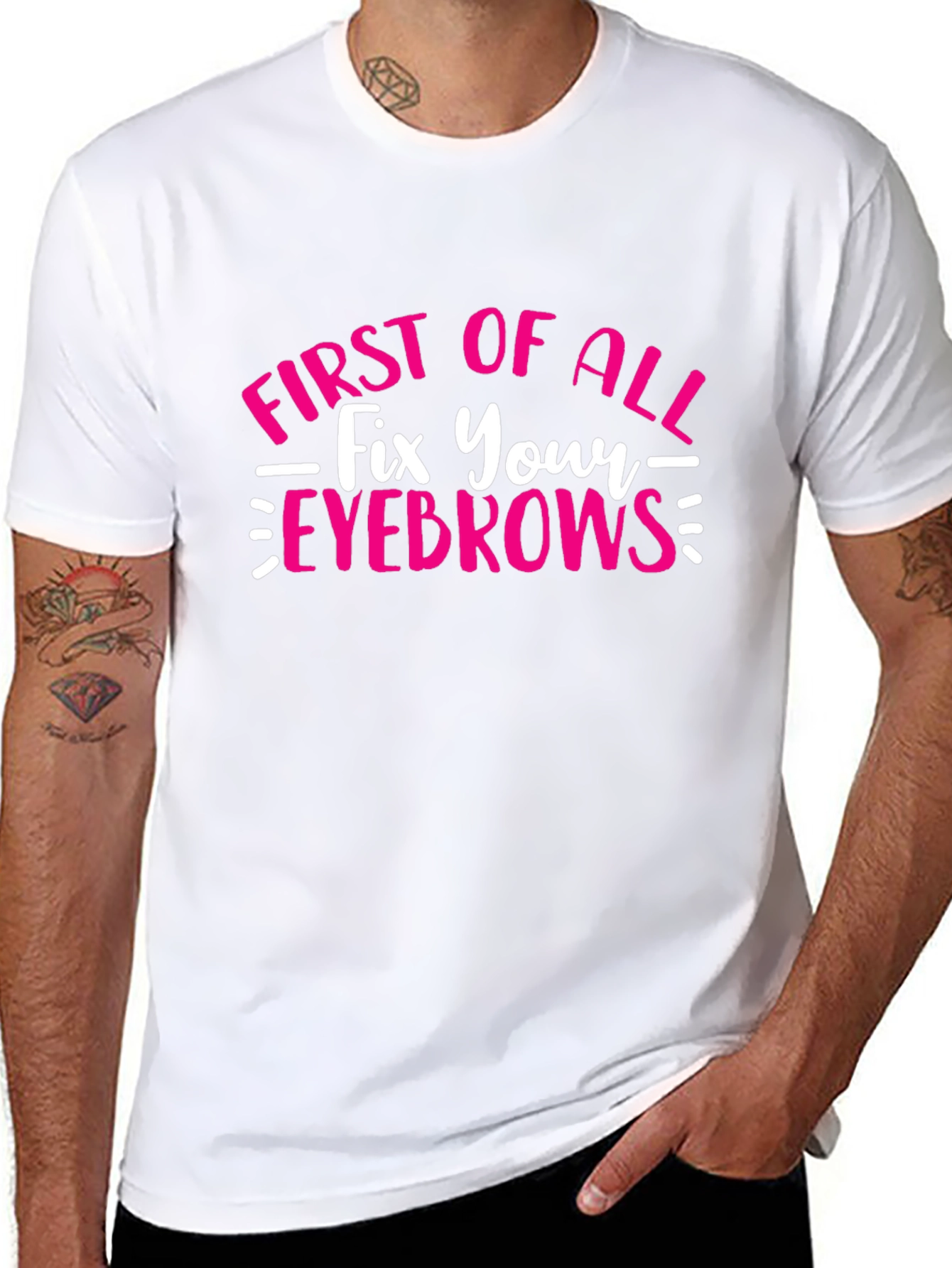Fix Your Eyebrows T-Shirt - Funny Graphic Tee
