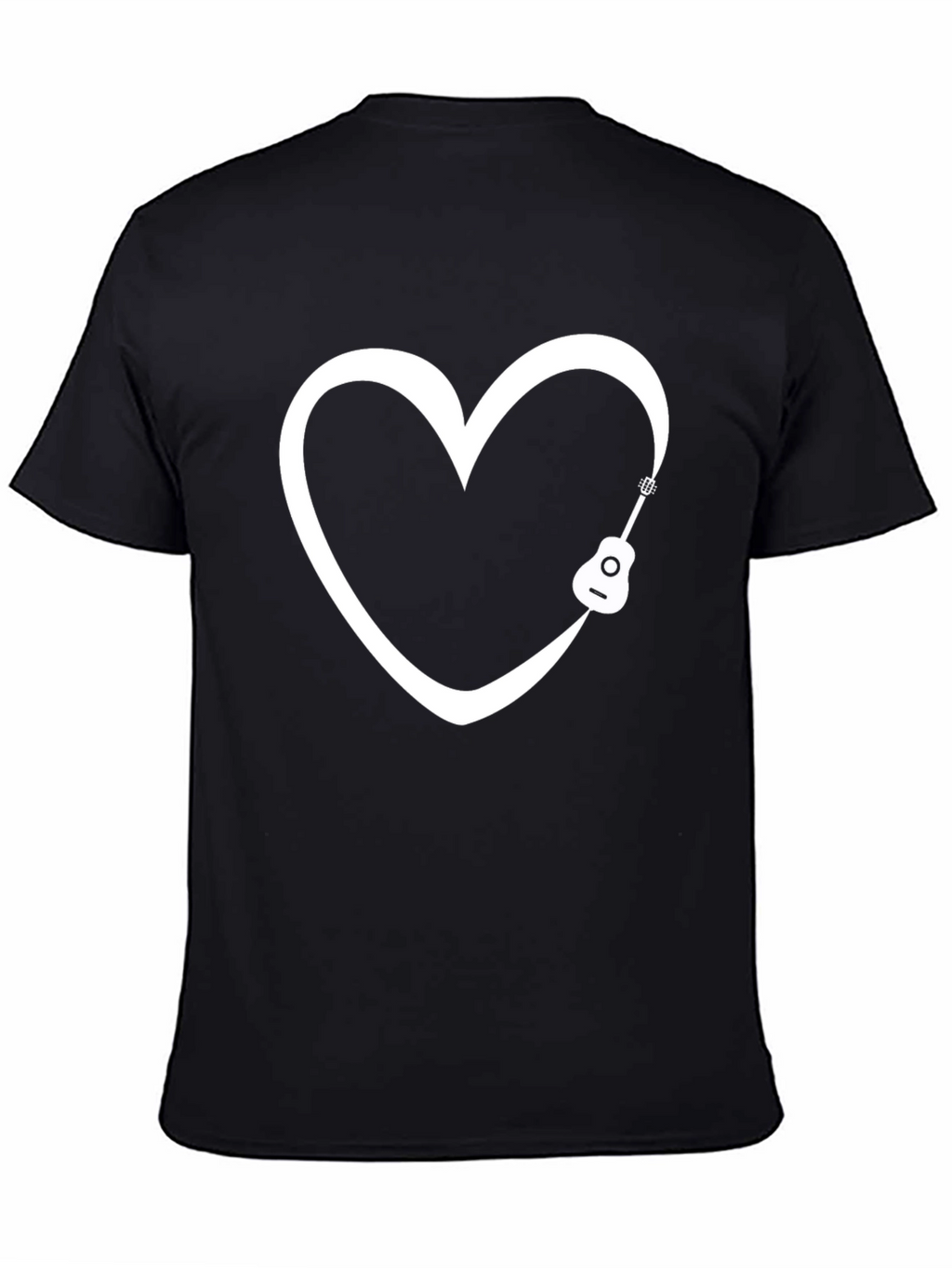 Heart Guitar Graphic Tee - Musicians Love T-Shirt