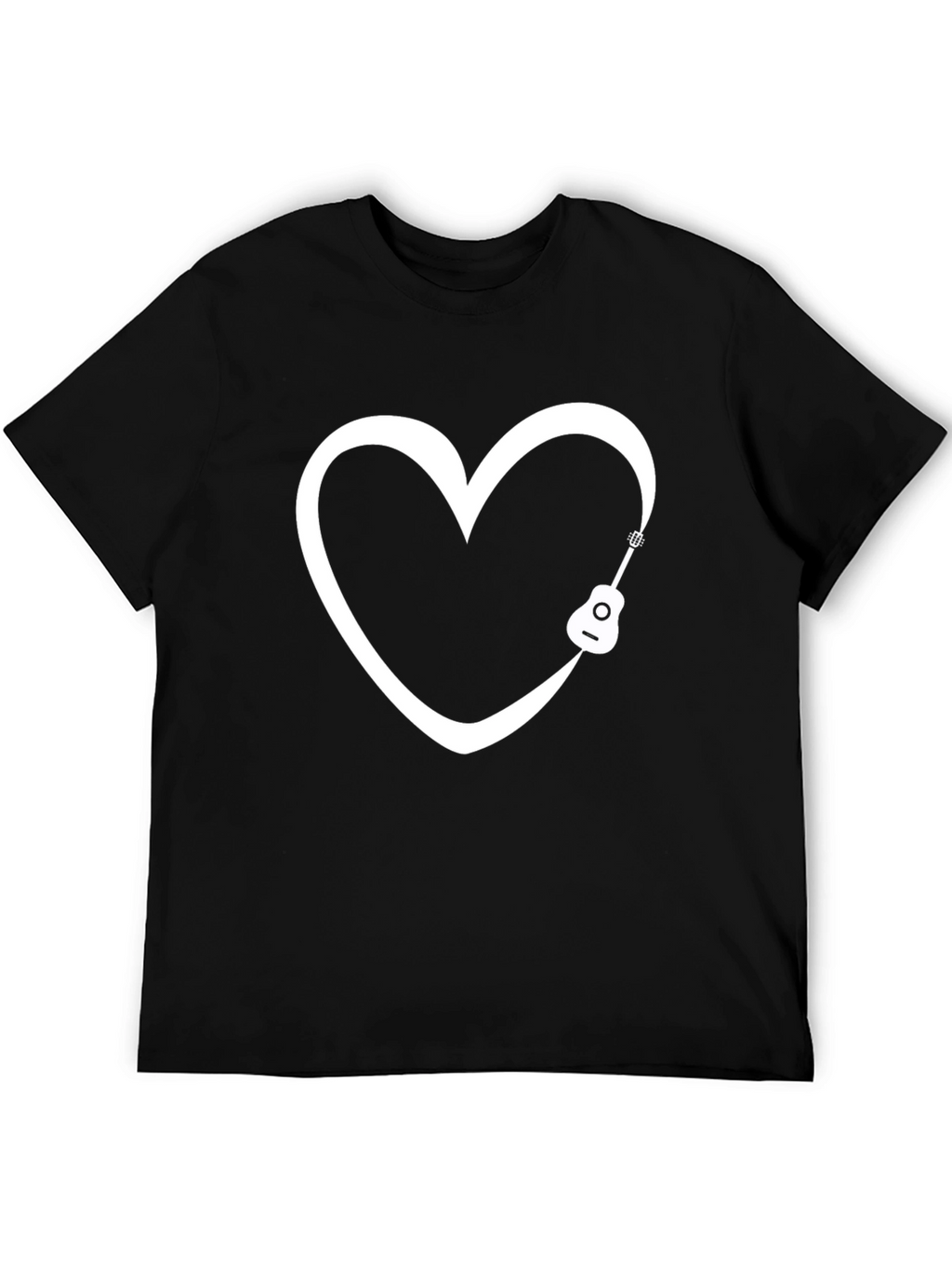 Heart Guitar Graphic Tee - Musicians Love T-Shirt