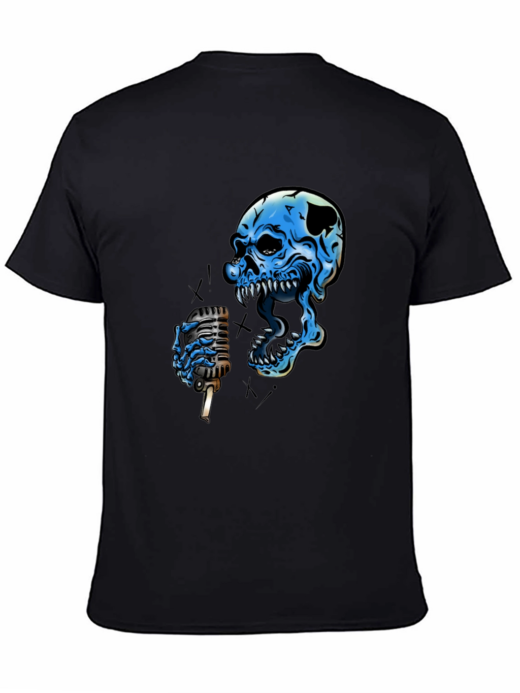 Skull Singer Graphic Black T-Shirt