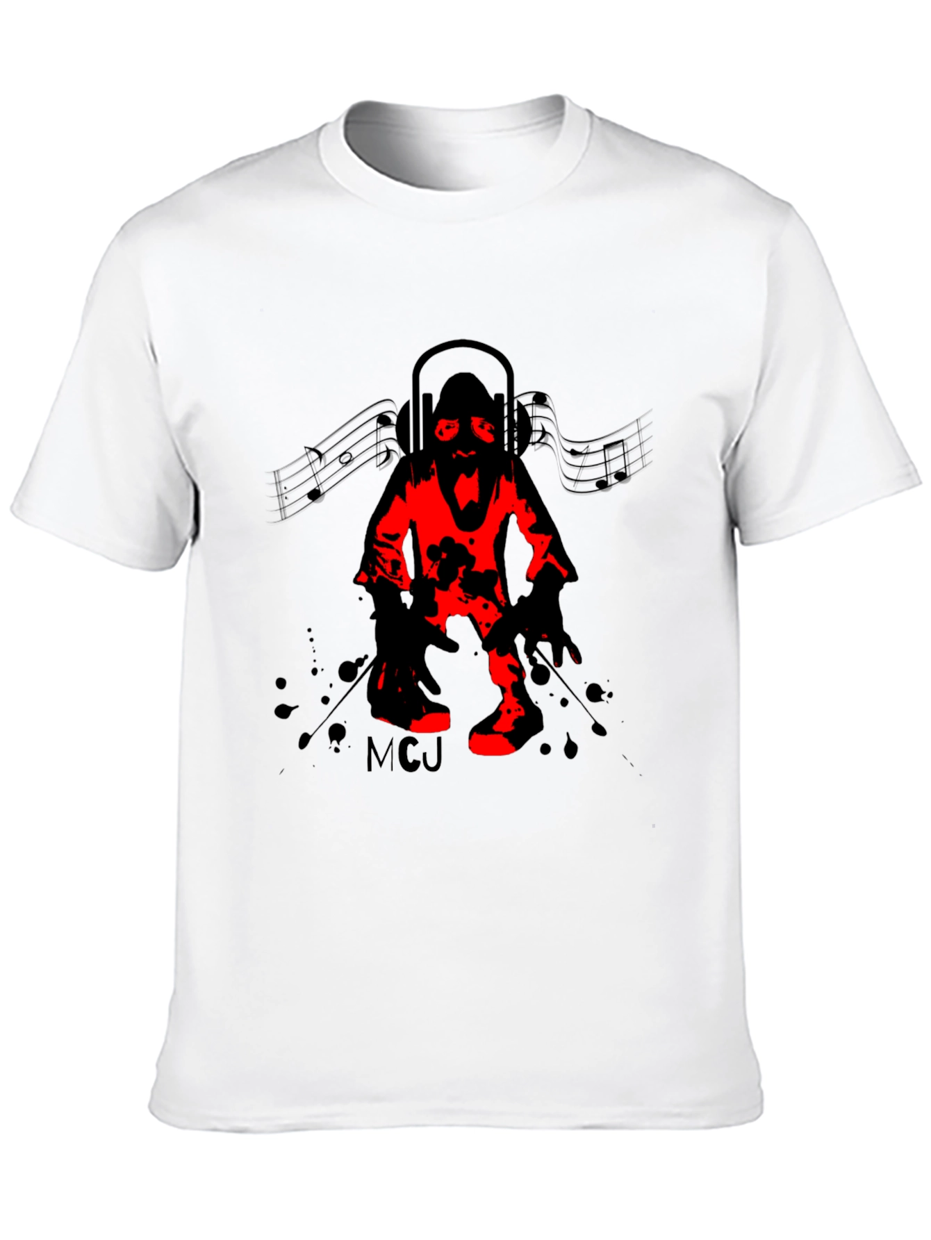 DJ Zombie Graphic Tee - Black Crew Neck T-Shirt