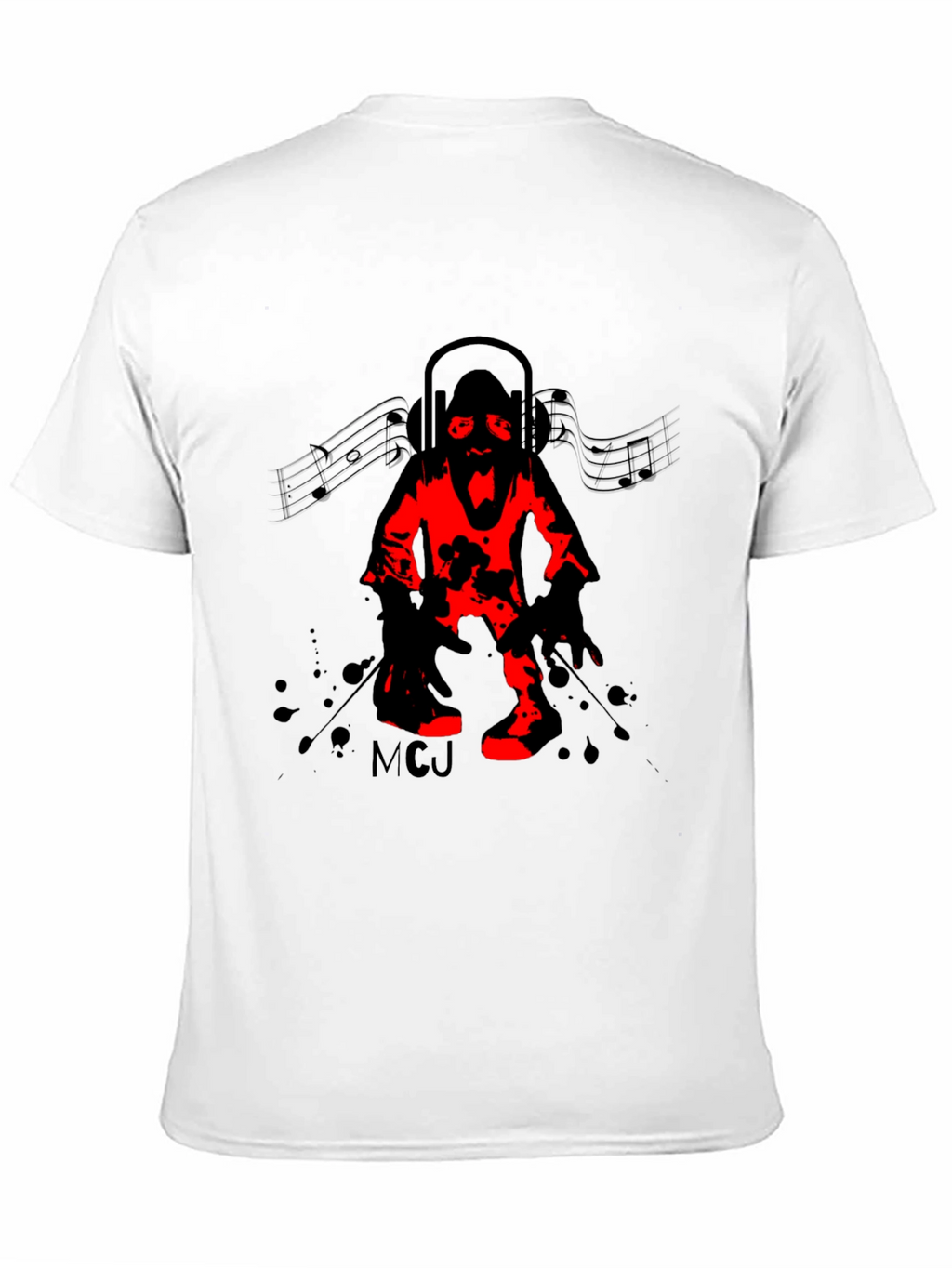 DJ Zombie Graphic Tee - Black Crew Neck T-Shirt